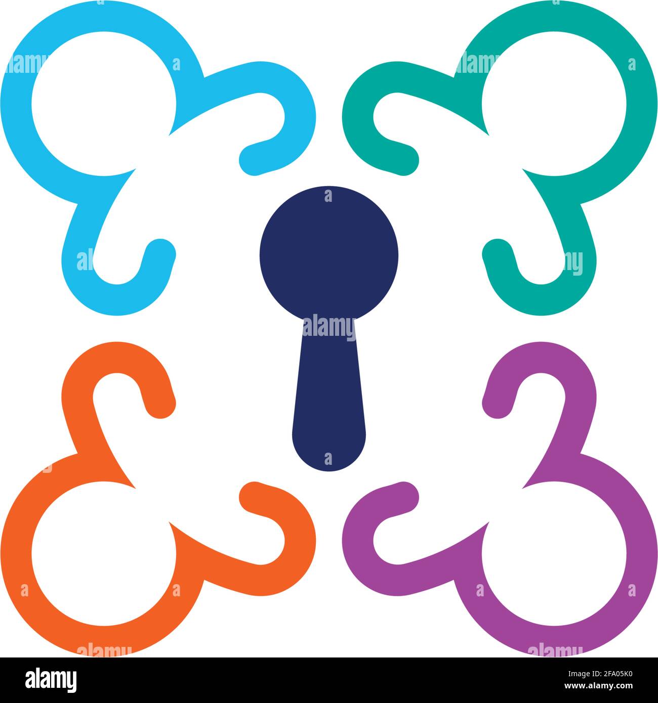 Simple key logo icon design vector template illustration Stock Vector