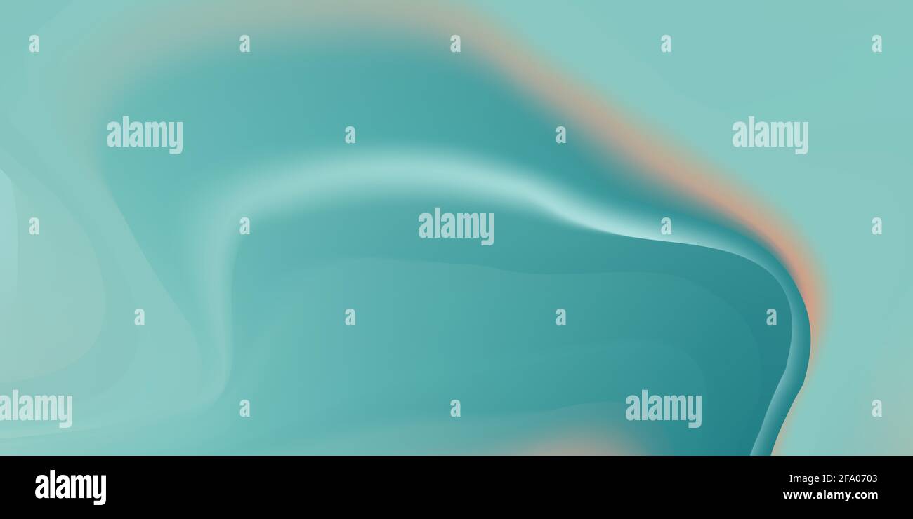 Web header liquid background with turquoise paint flow. Stock Photo