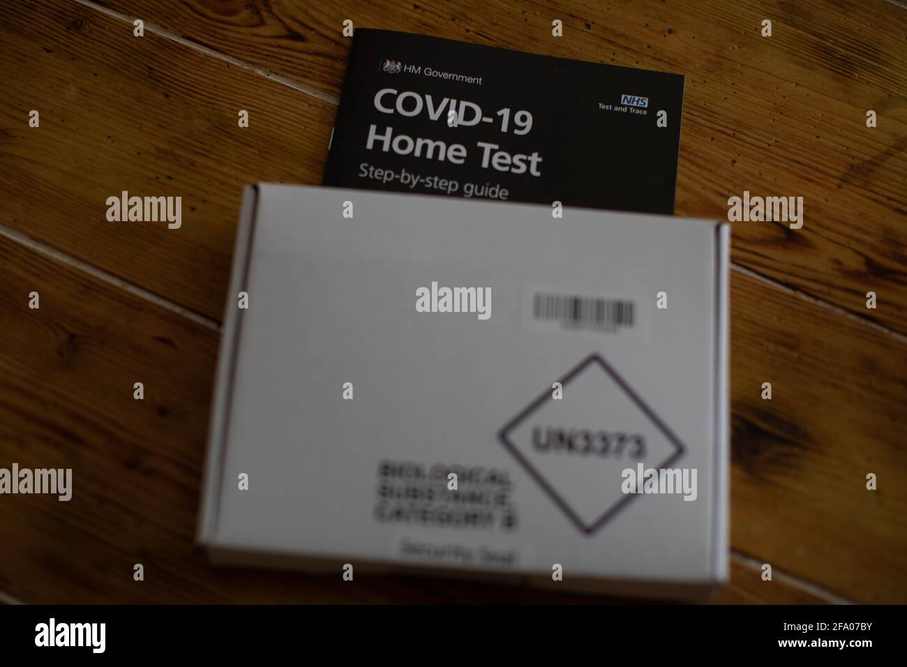 Uk government home testing kit for Covid 19 Stock Photo Alamy
