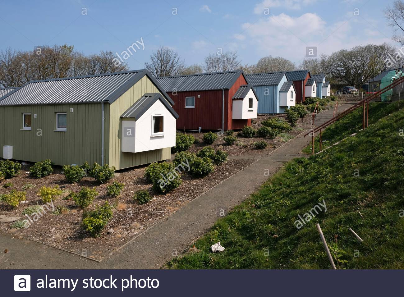 The Social Bite Village accommodation for the homeless at Granton, Edinburgh Scotland Stock Photo