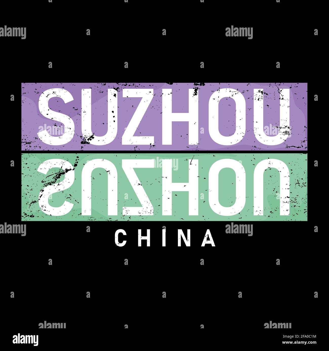 Beaituful typography design of city suzhou name logo suitable for tourism or visit promotion Stock Vector