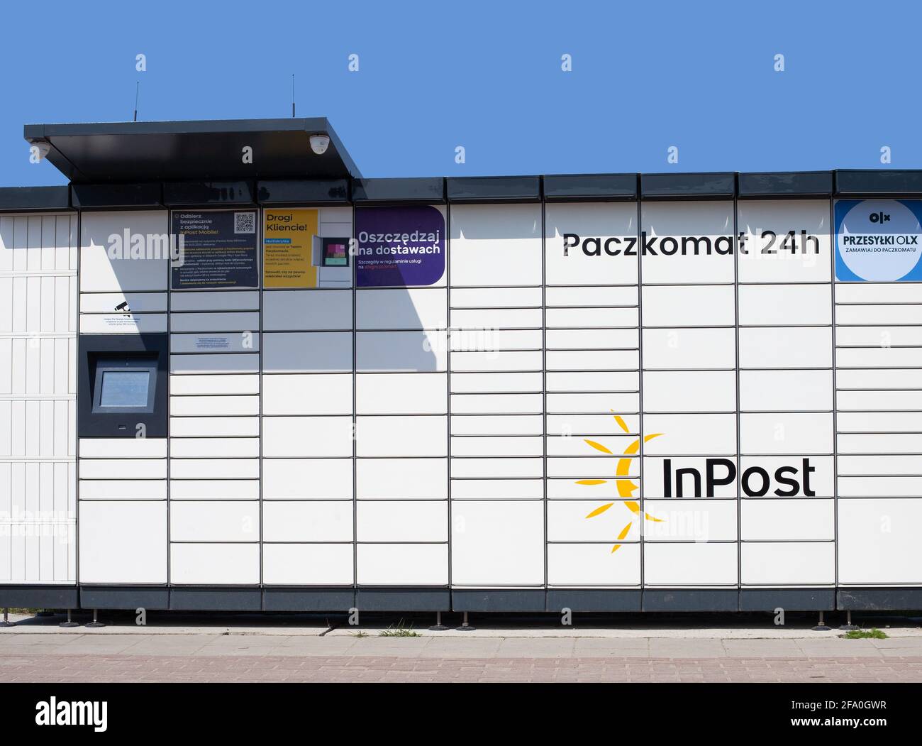 Poland, Plewiska - April 20, 2021: Inpost package 24 hours drop machine  Stock Photo - Alamy