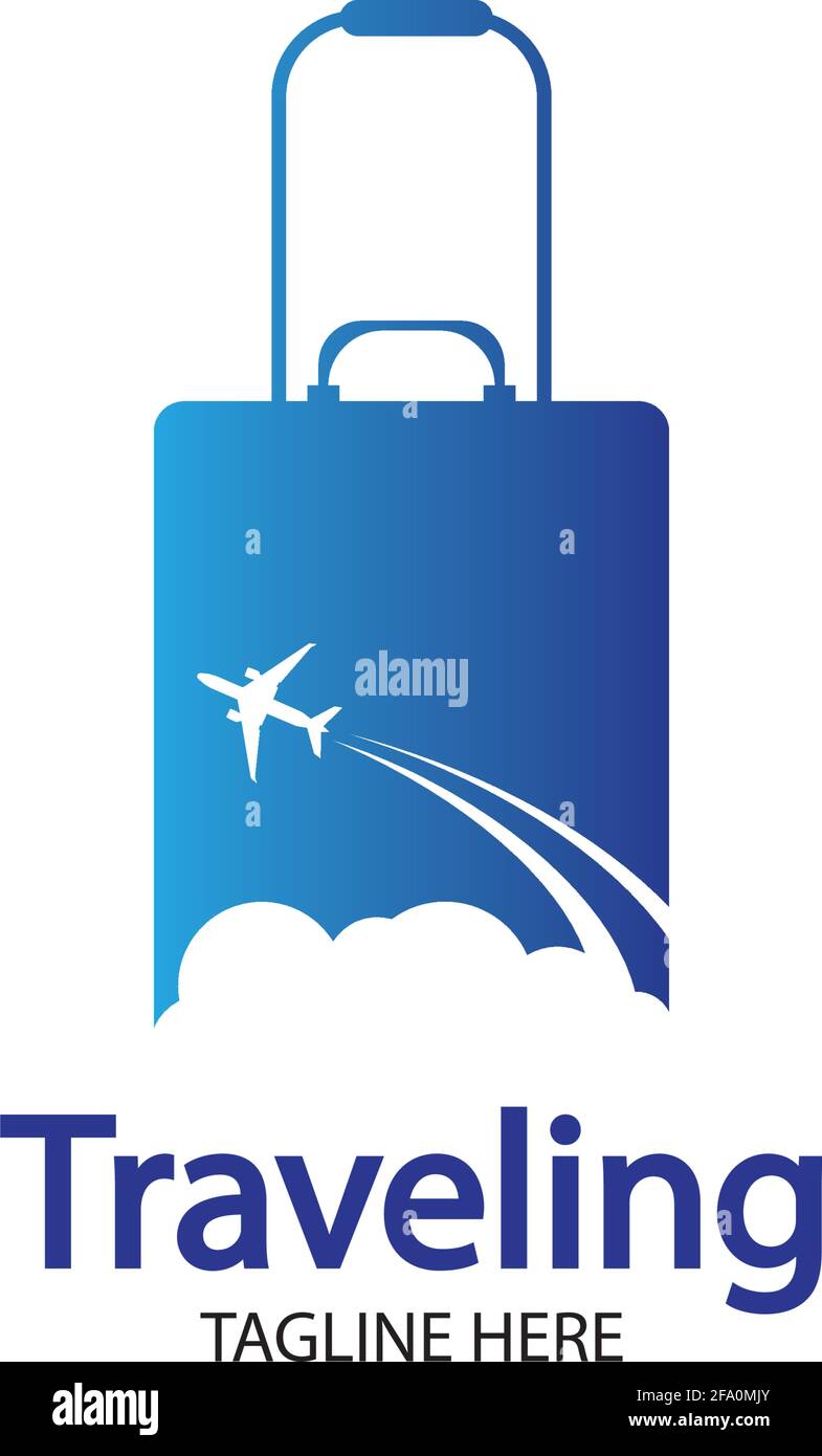 Travel logo, holidays, tourism, business trip company logo design. bag