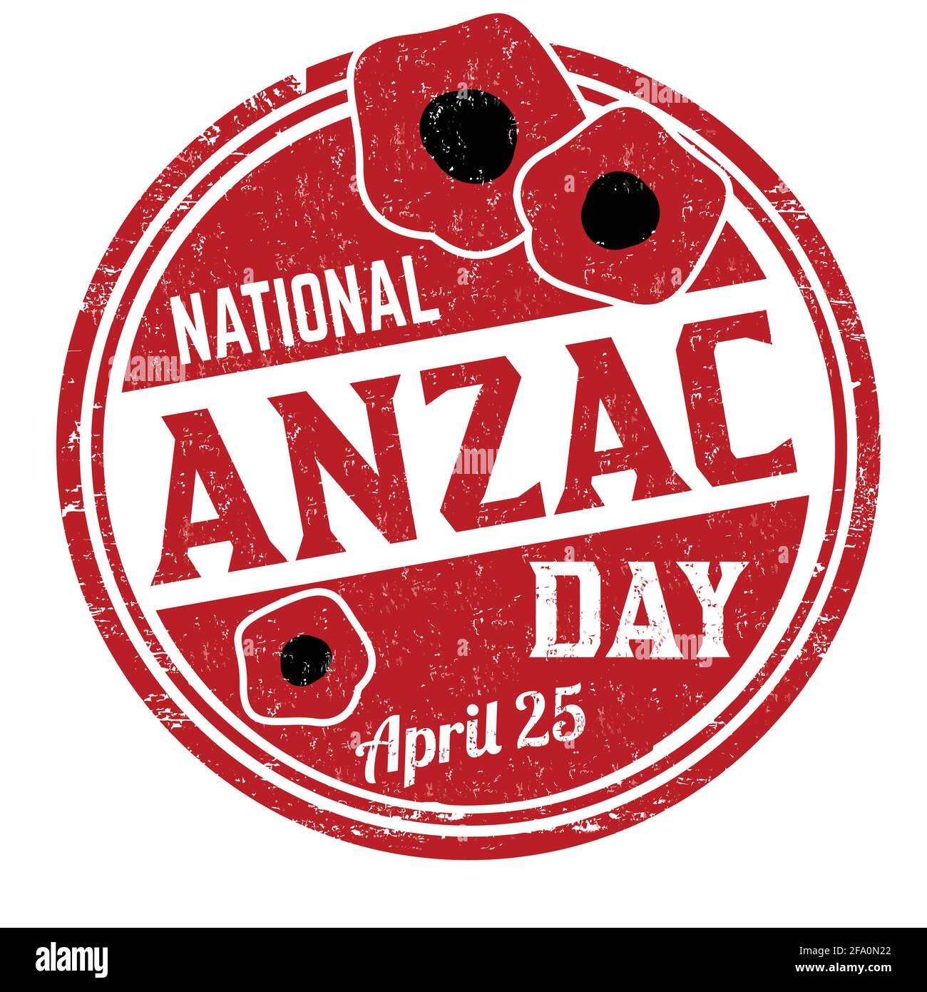 National Anzac Day Grunge Rubber Stamp On White Background Vector