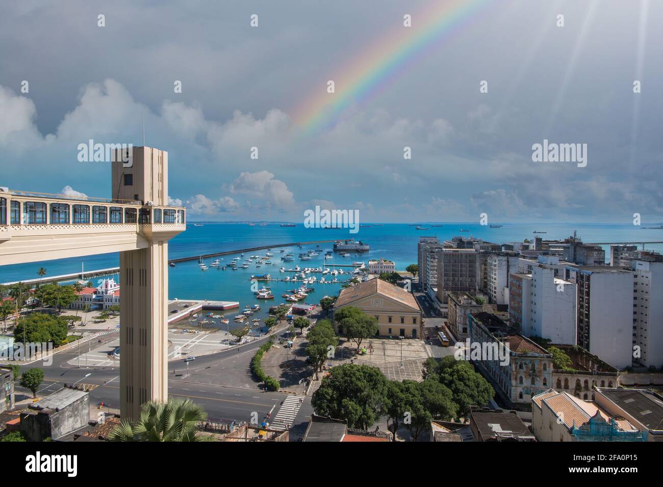 View of the Lacerda Elevator in Salvador Bahia Brazil. Stock Photo