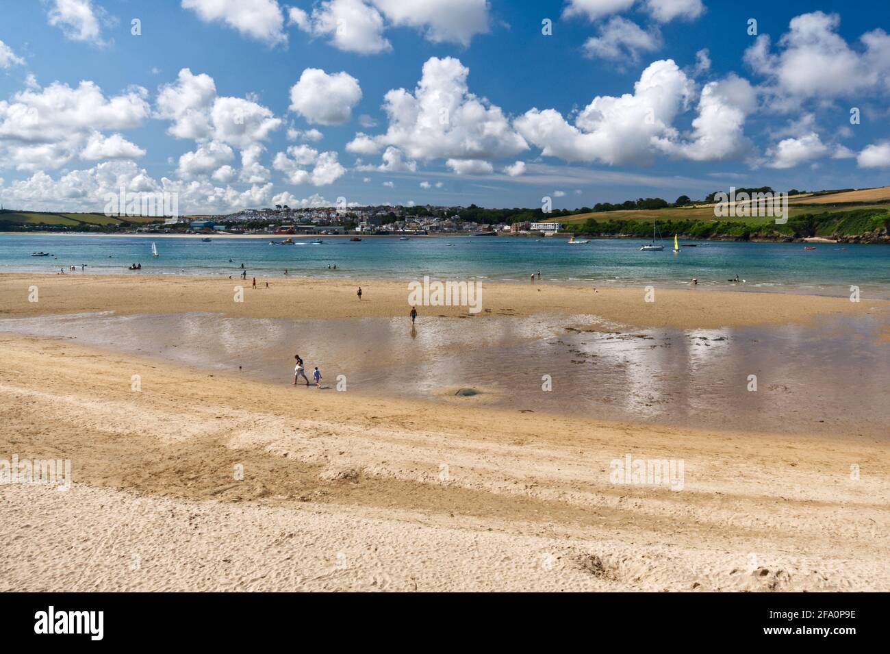 Camel Estuary, Padstow, England. Lined with golden sandy beaches Stock