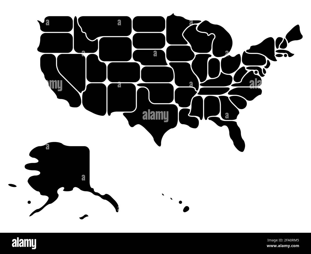 United States map outline - smooth simplified country shape map