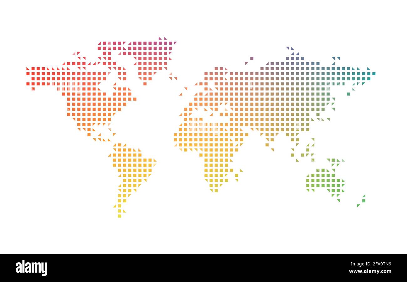 World map colorful dotted mosaic Stock Vector