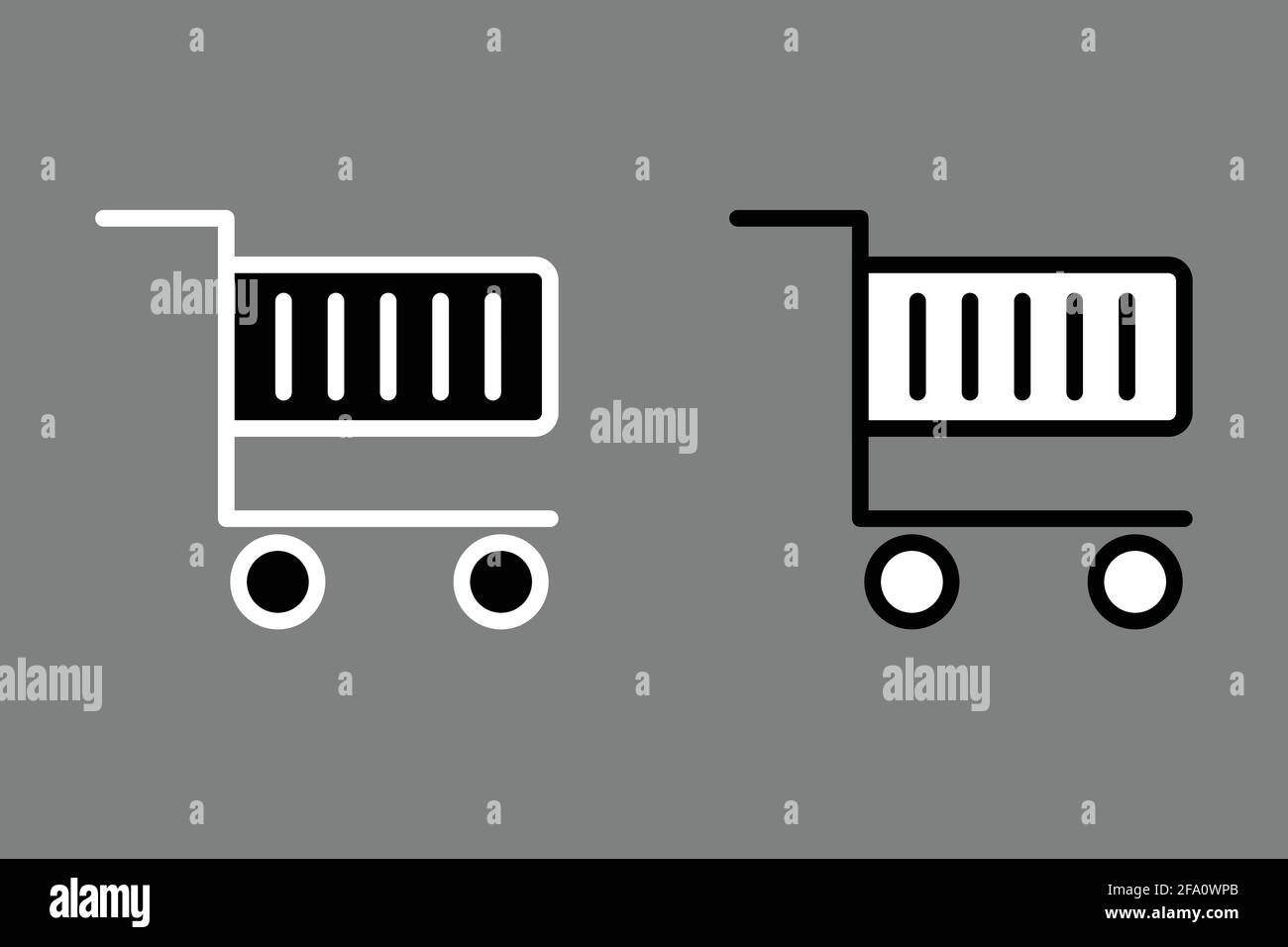 Shopping cart icon symbol black white Stock Vector Image & Art Alamy