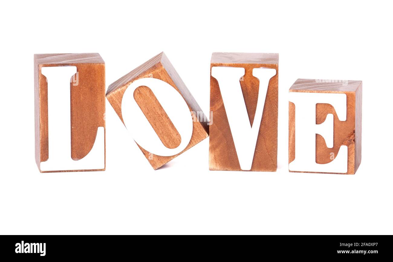 Love blocks isolated on white Stock Photo