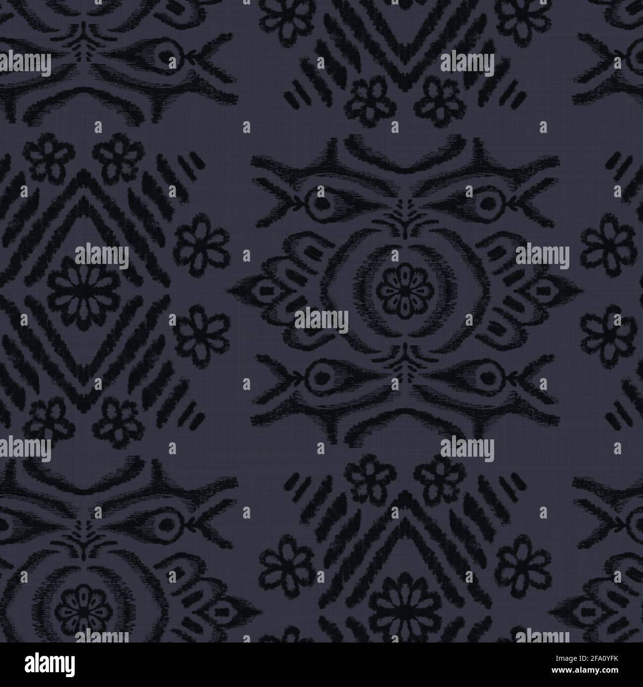 Seamless almost black ethnic rug motif pattern Stock Photo - Alamy