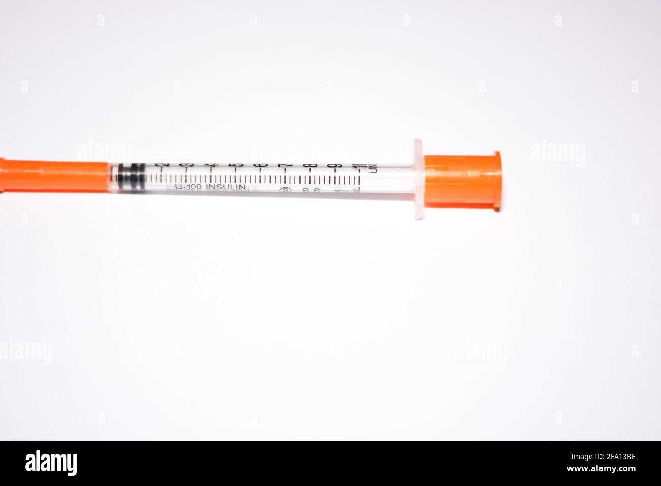 Plastic Insulin syringe for diabetic patients isolated Stock Photo Alamy