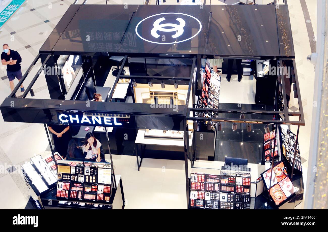 SHANGHAI, CHINA - JULY 9, 2020 - Photo taken on July 9, 2020 shows a  counter of French luxury beauty and perfume brand Chanel at a shopping mall  in Shanghai, China. On