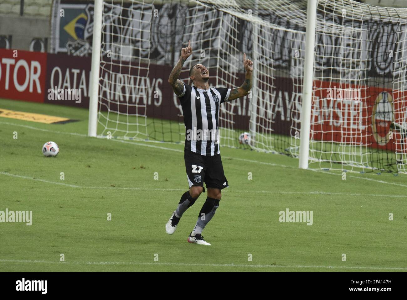Fortaleza Brazil 21st Apr 2021 Vina Of Ceara Celebrates His Goal During The Copa Sul Americana Football Match Between Ceara Sc Bra X Club Deportivo Jorge Wilstermann Bol At The Arena Castelao