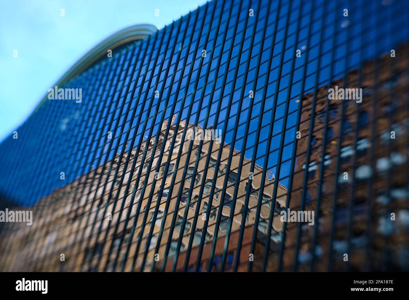 Lensbaby photograph of Chicago architecture Stock Photo