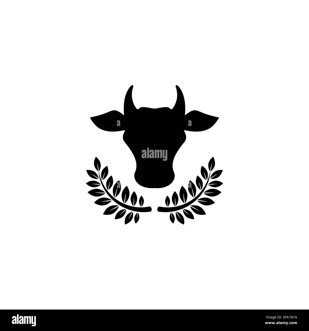Cow head. line icon. Farm Animal. Beef, milk, lactose symbol. Food label. Vector illustration isolated on white Stock Vector