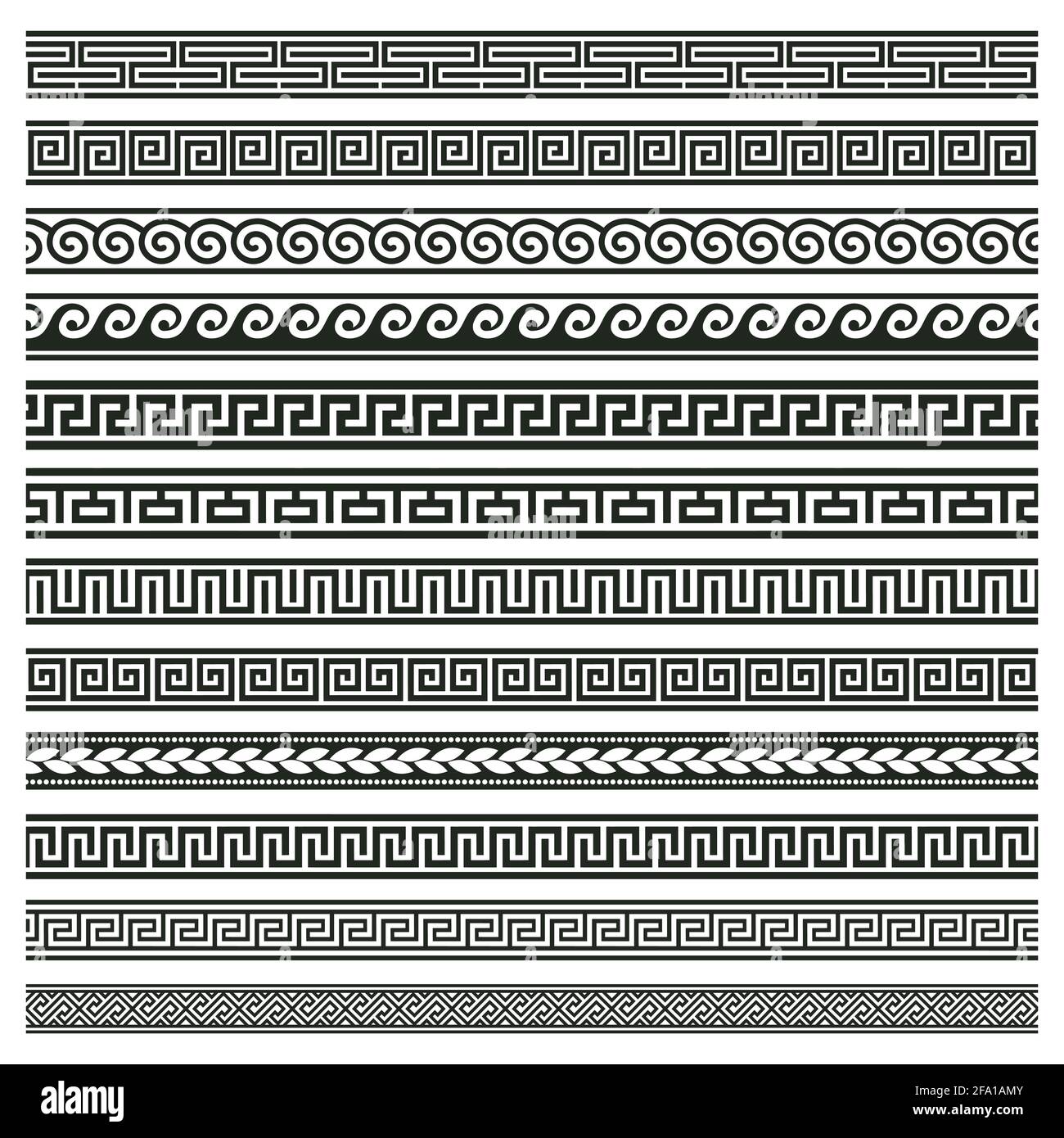 Ancient greek borders. Greek roman meander and wave decorative seamless  patterns vector illustration set. Greek geometric meander borders Stock  Vector Image & Art - Alamy