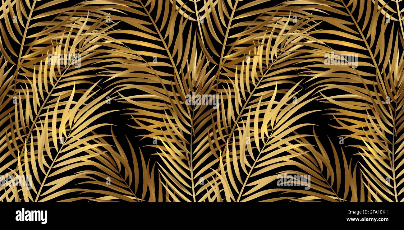 Tropical palm leaves, jungle leaves seamless vector floral pattern ...