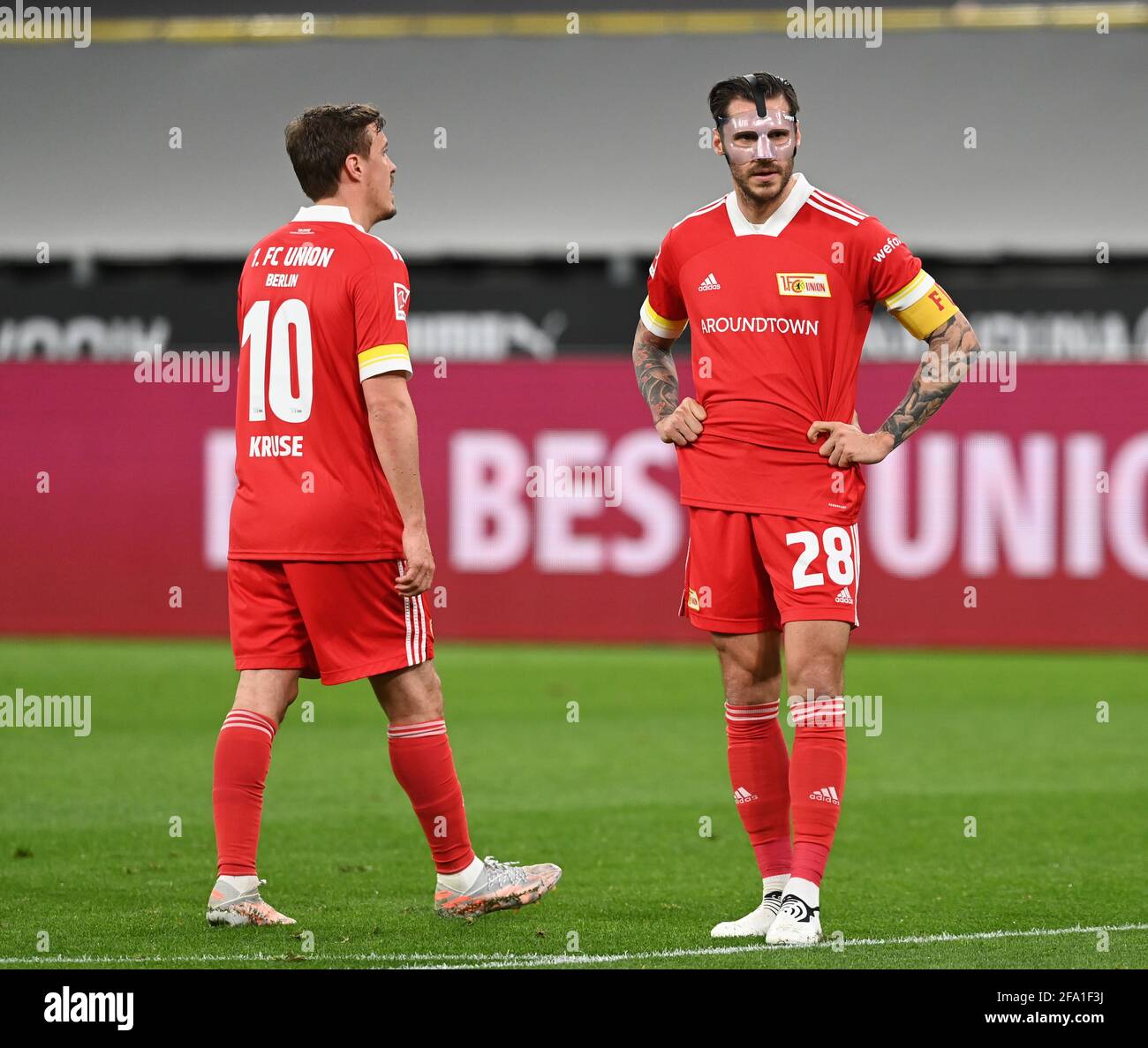 v. l. Max Kruse (1. FC Union Berlin), Christopher Trimmel (1. FC Union Berlin) Fussball, Herren, Saison 2020/2021, 1
