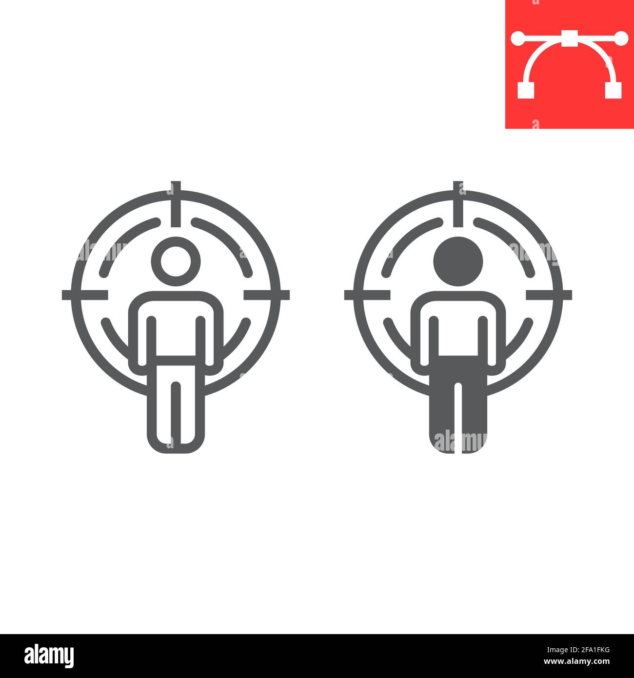 Headhunting line and glyph icon Stock Vector