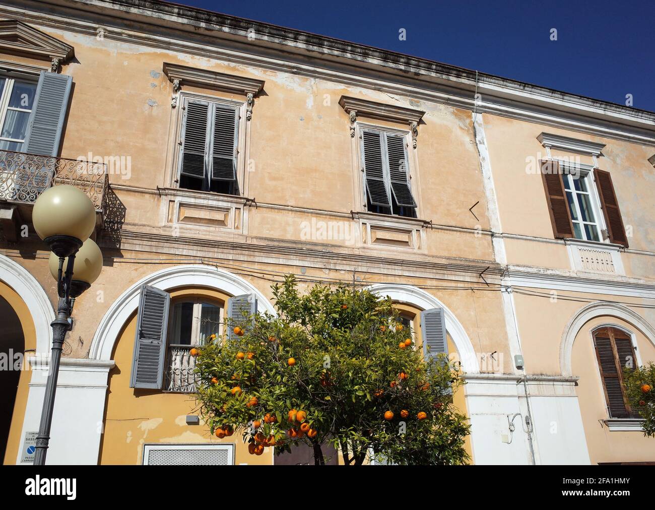 Sassari, Sardinia, Italy. Historical building XX century Stock Photo