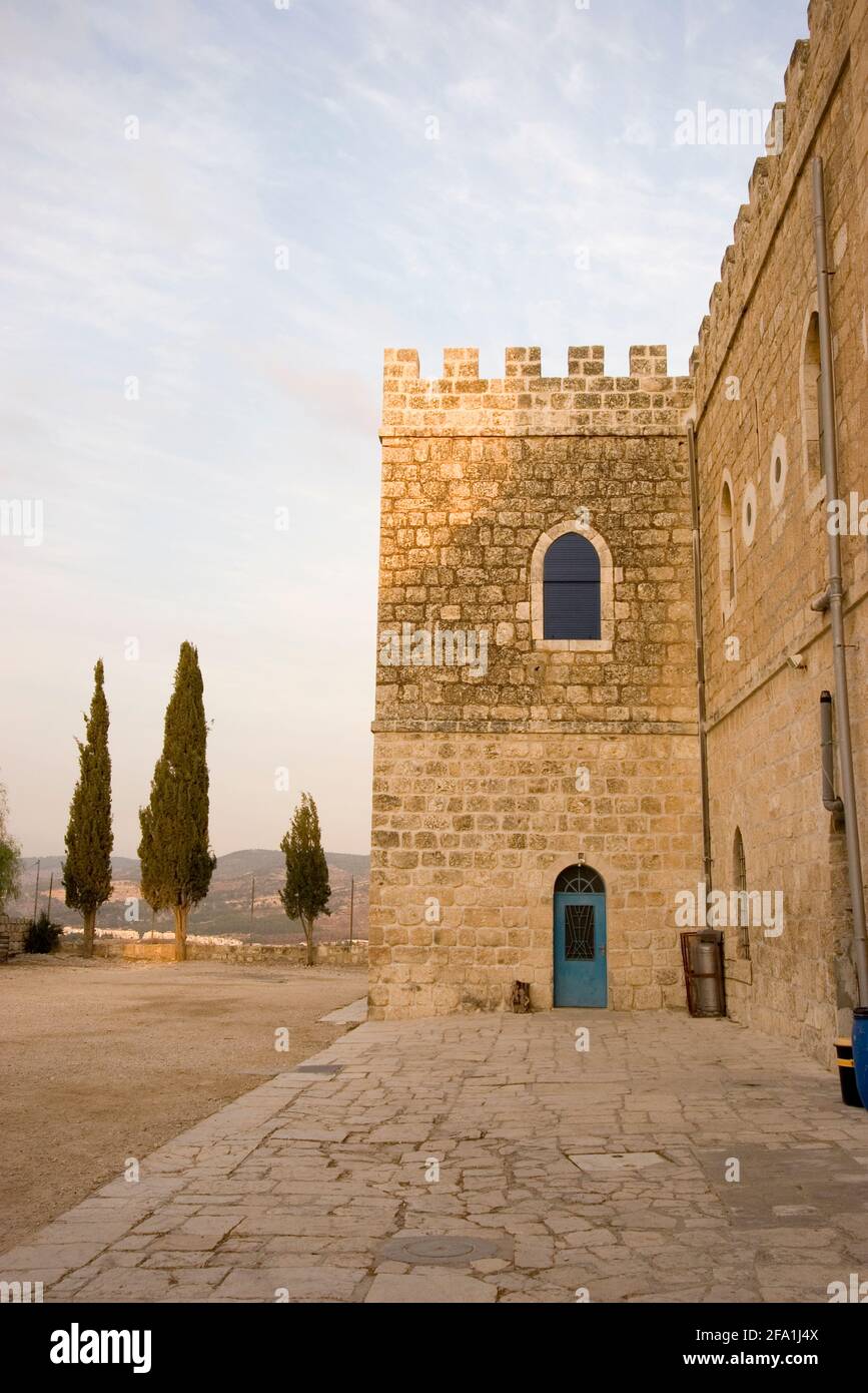 Exterior of the Beit Jamal Monastery The Salesian monastery of Beit Jamal was originally established as an agricultural school in 1881 and later opera Stock Photo