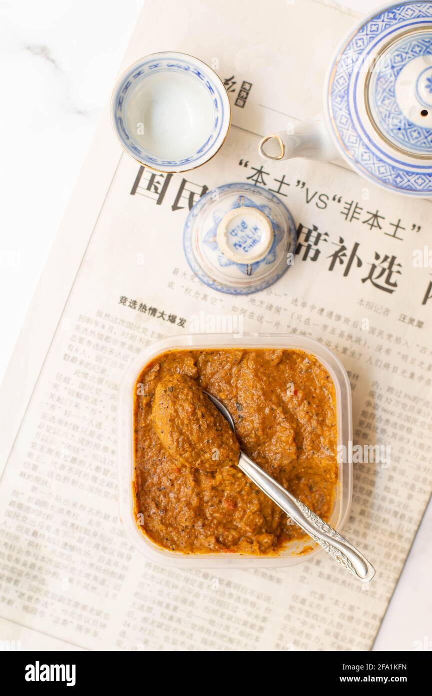Homemade instant japanese curry roux on a white background Stock Photo ...