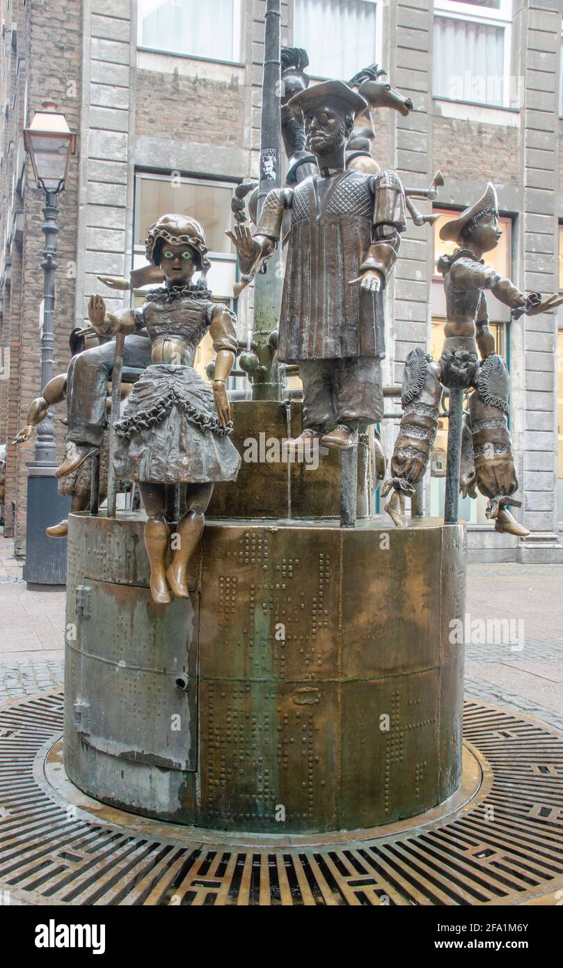 The dolls fountain is in Aachen, Stock Photo