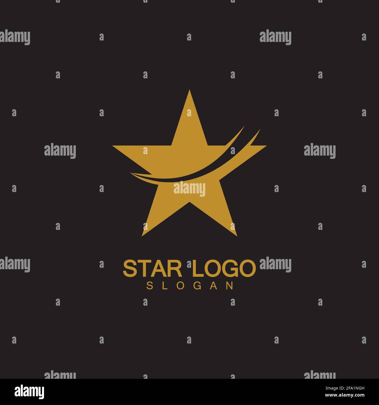 Gold Star Logo Vector with Black Background Stock Vector Image & Art ...