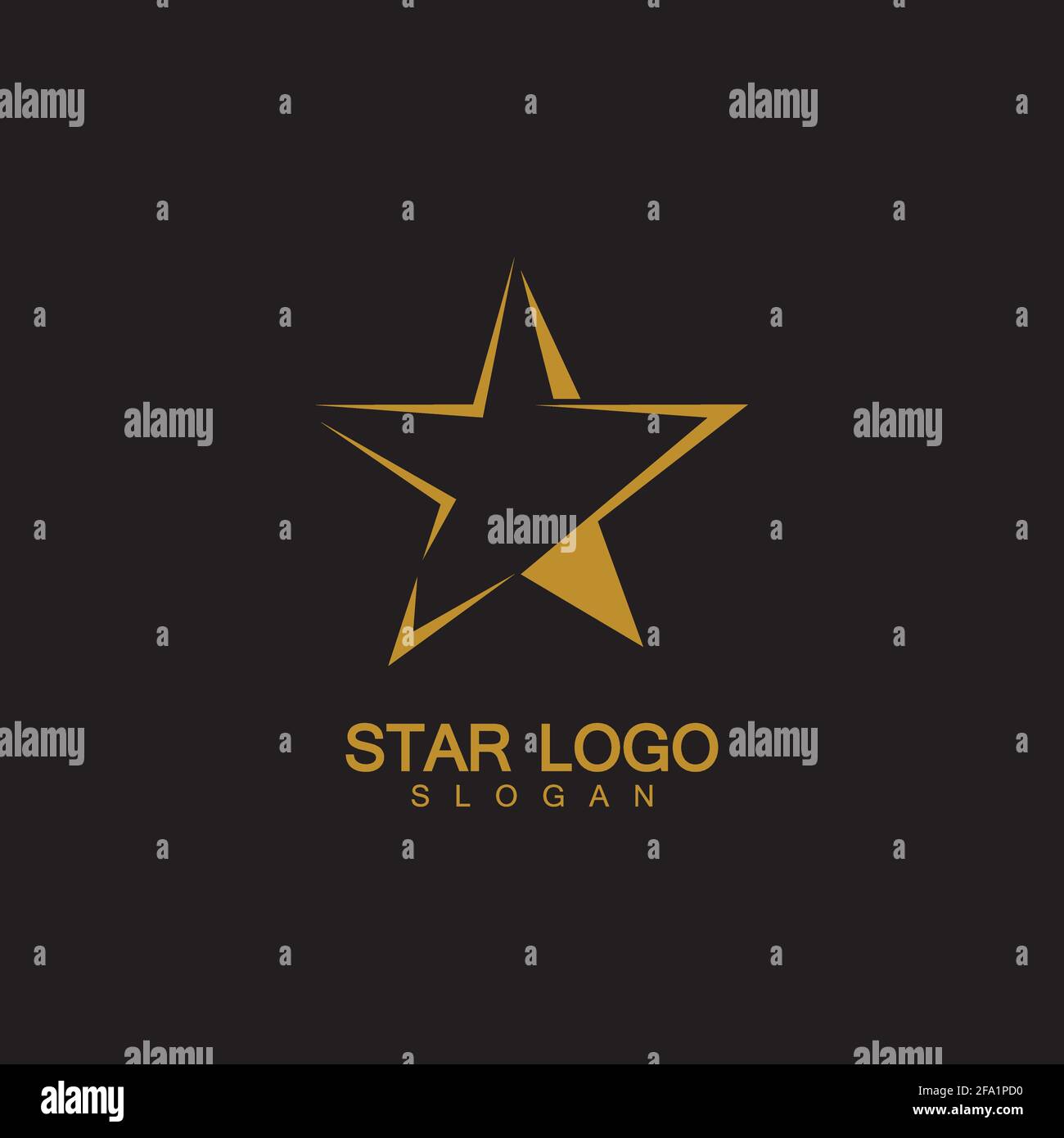 Gold Star Logo Vector with Black Background Stock Vector Image & Art ...
