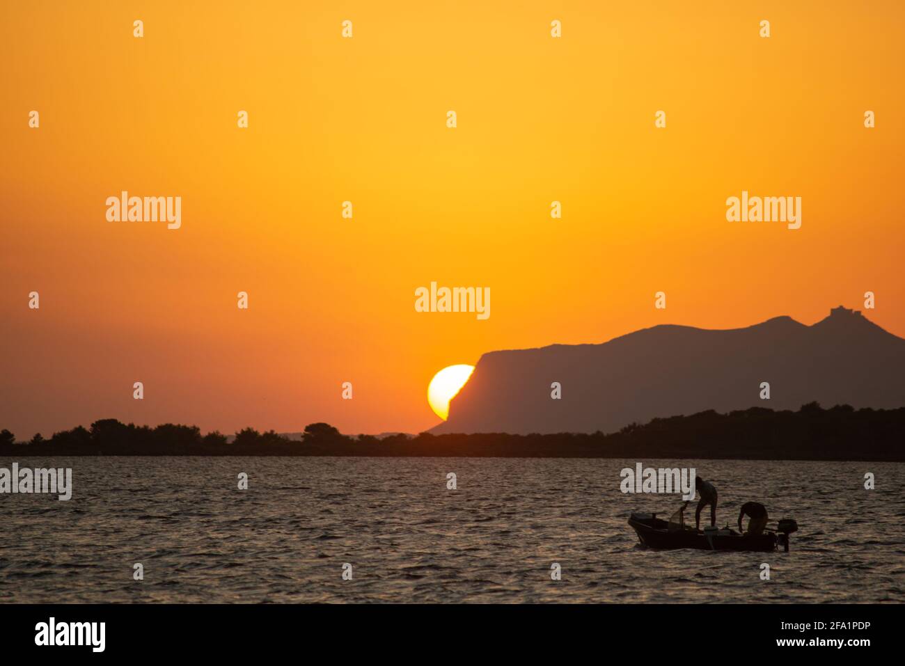 wonderful sunset in Palermo in Sicily Stock Photo