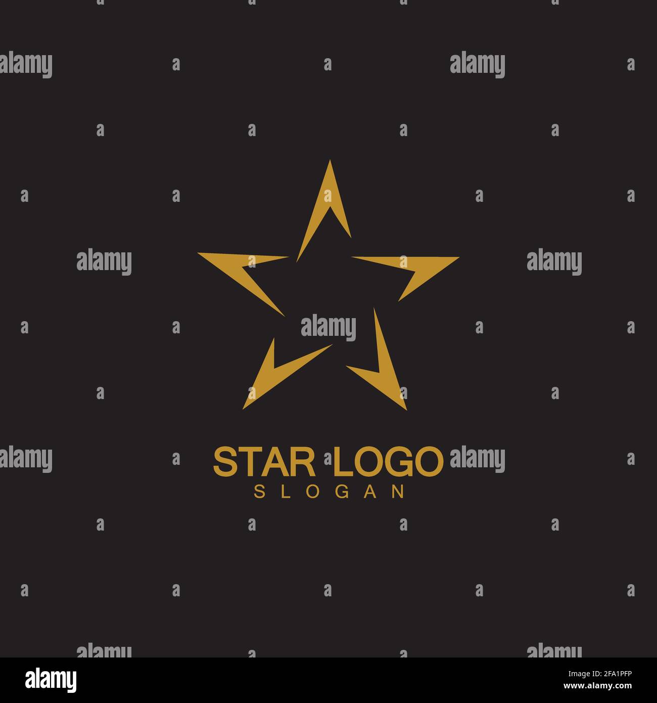 Gold Star Logo Vector with Black Background Stock Vector Image & Art ...