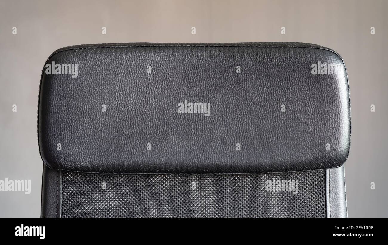 Headrest of black office chair Stock Photo