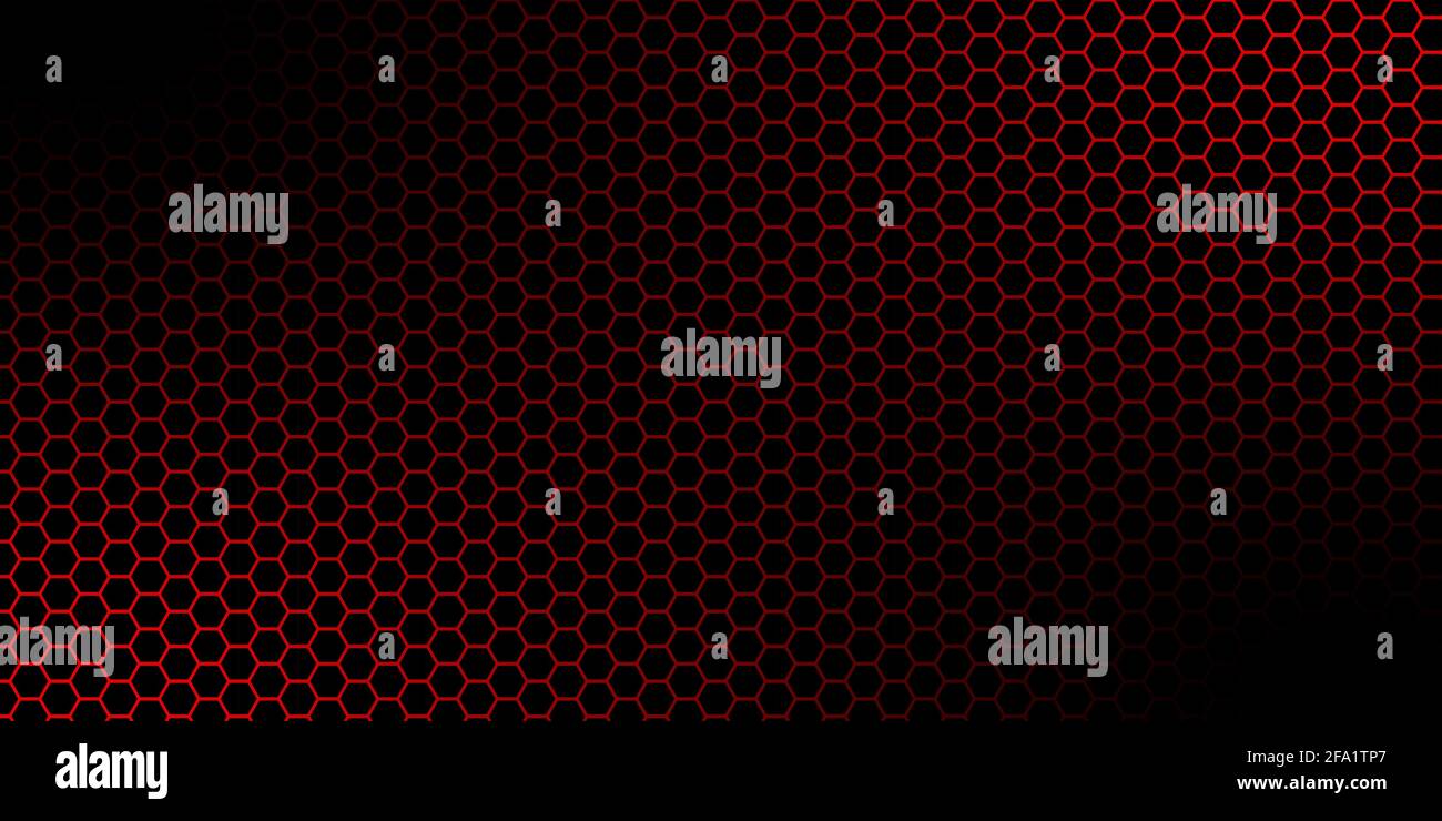 abstract hexagon dark red background Stock Vector