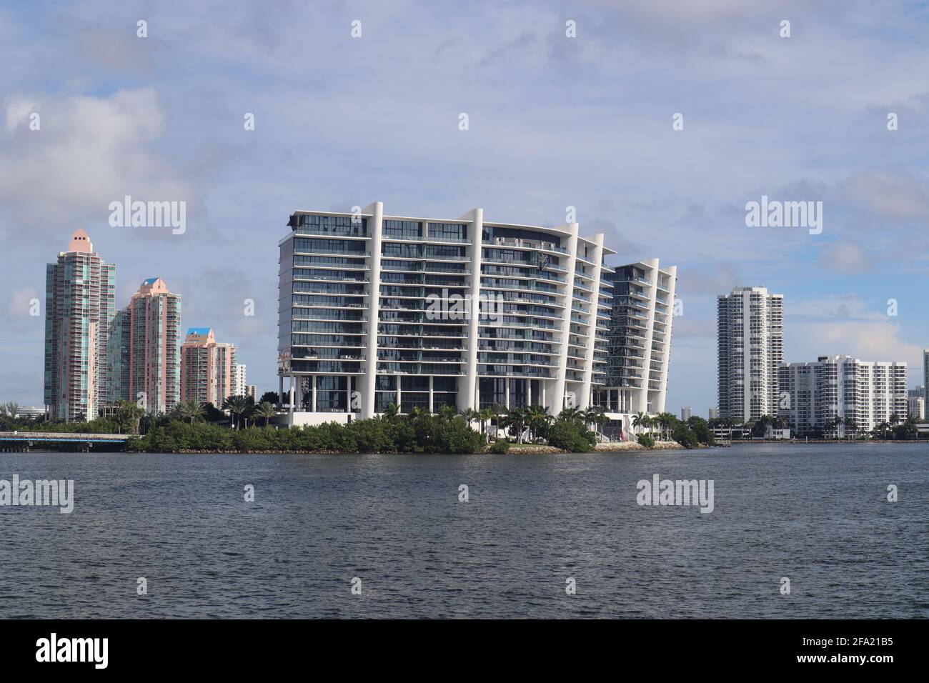 Oceanside condos along the Intracoastal Waterway in downtown Hollywood