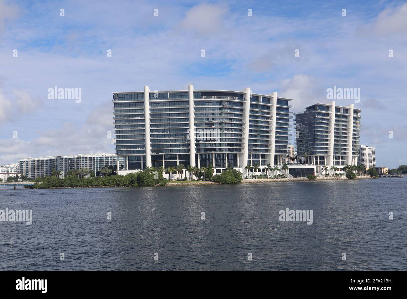 Oceanside condos along the Intracoastal Waterway in downtown Hollywood