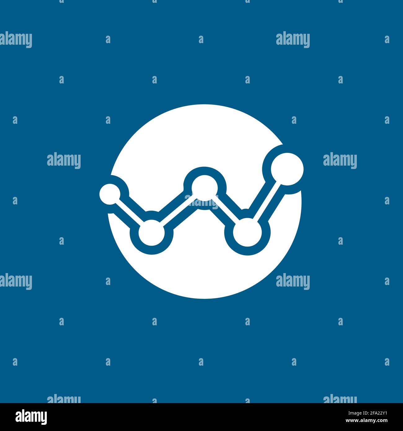 Analytics Icon On Blue Background. Blue Flat Style Vector Illustration. Stock Vector