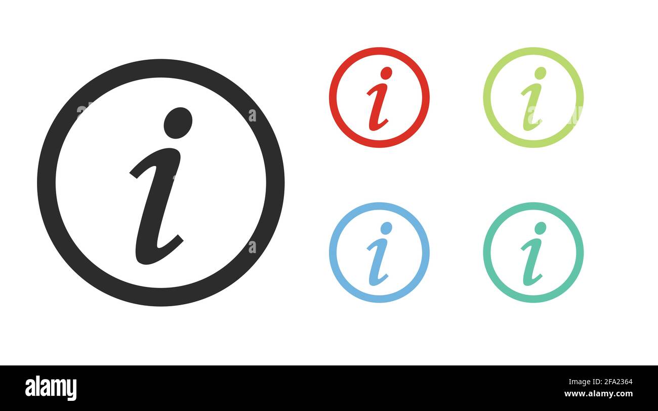 Info Icon Set. Vector isolated illustrations. Information icon or sign set Stock Vector