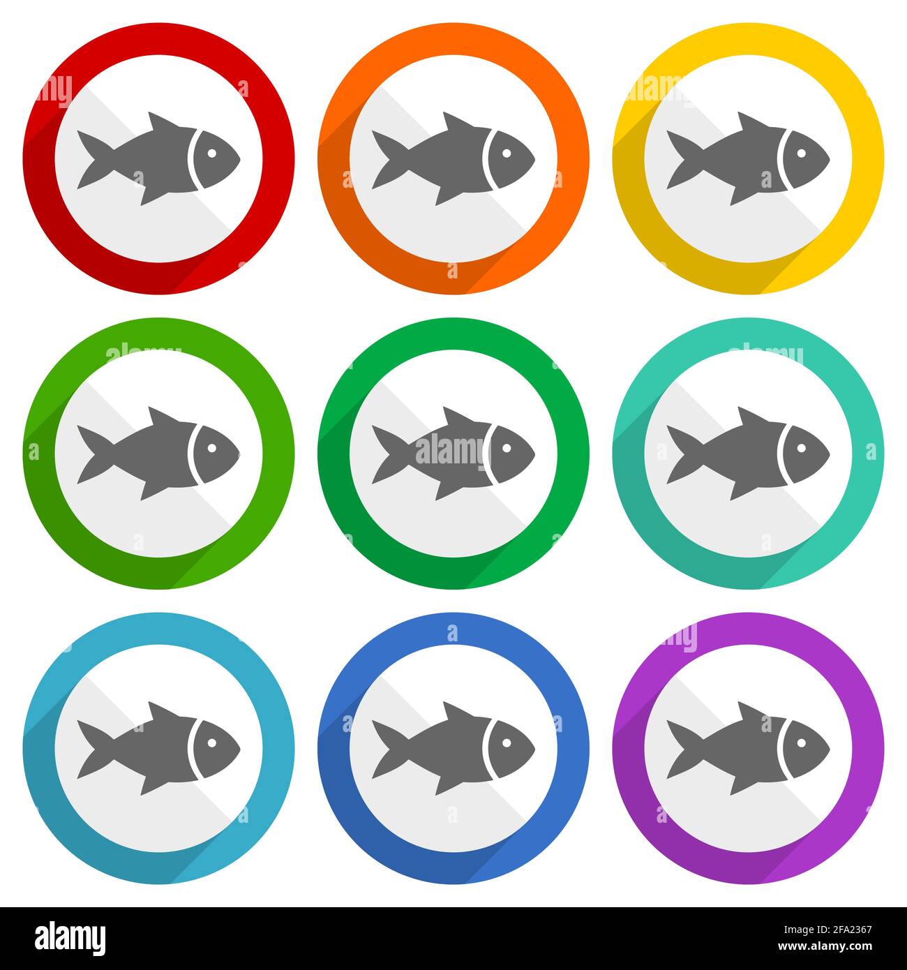 Fish, sea, animal, seafood, nature, food vector icons, set of colorful flat  design buttons for webdesign and mobile applications Stock Vector Image &  Art - Alamy