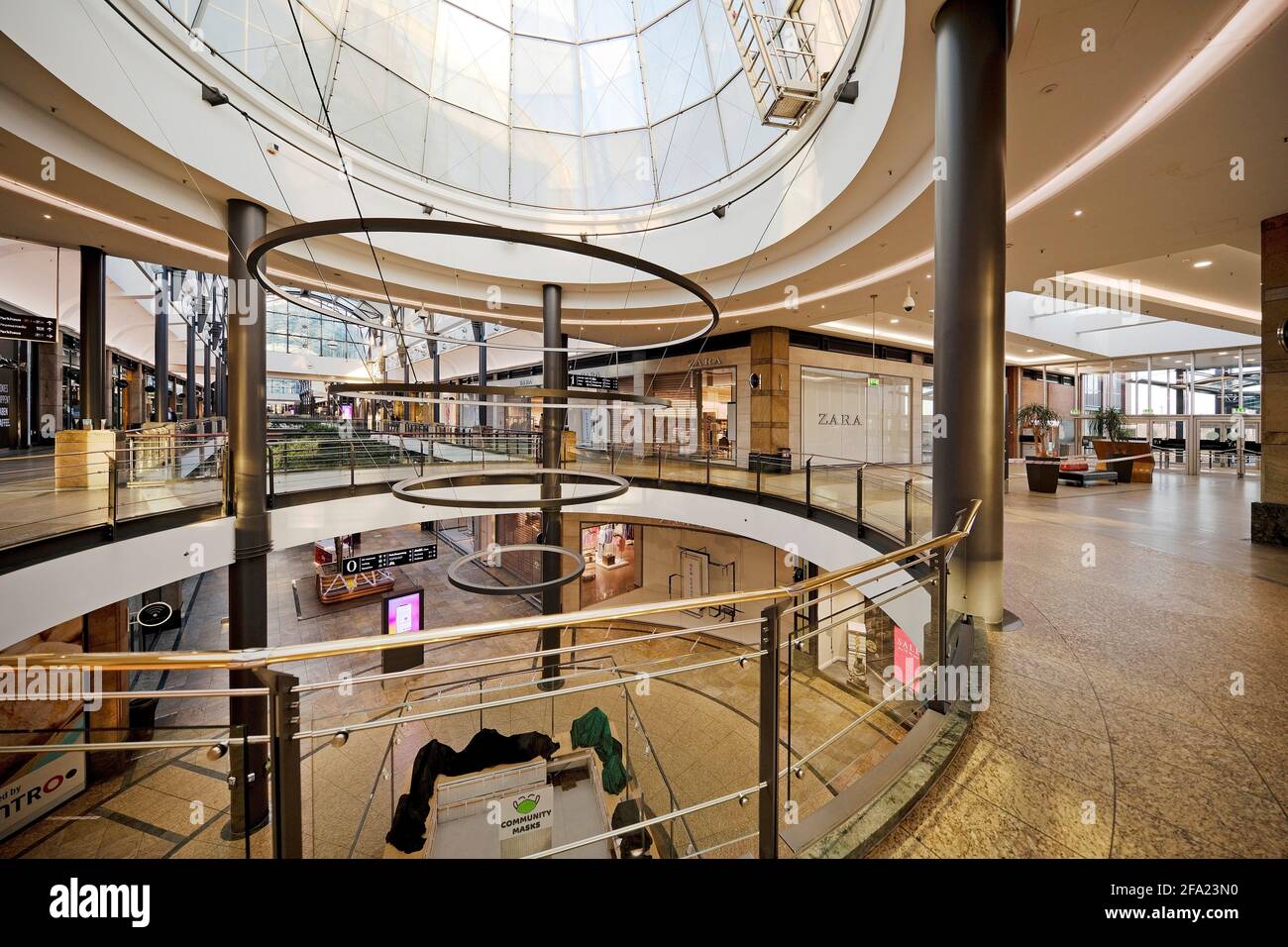 empty CentrO shopping centre, corona pandemic, lockdown 2021, Germany, North Rhine-Westphalia, Ruhr Area, Oberhausen Stock Photo