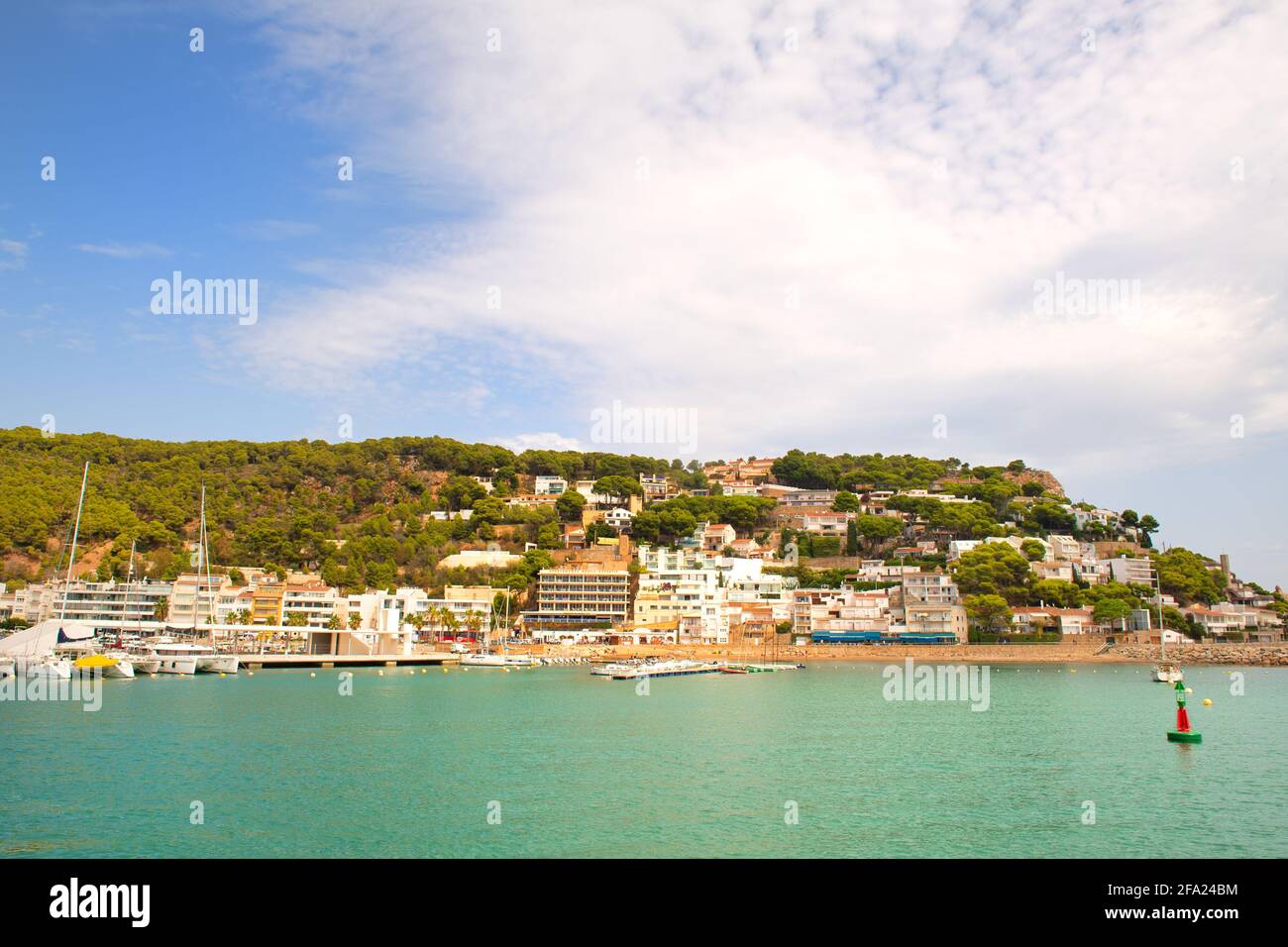 Coast with islands and harbor in Estartit Spain Stock Photo