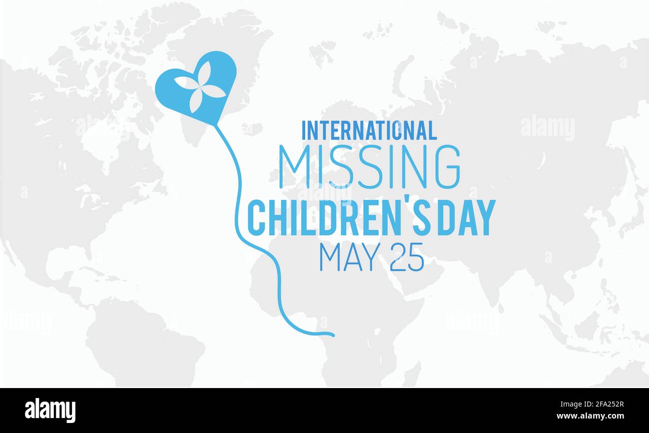 International Missing Children's Day Prevention and awareness Vector