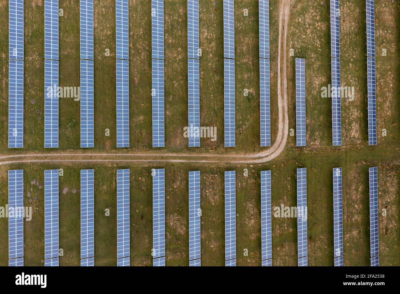 Aerial views of a solar farm in SW England, UK Stock Photo - Alamy
