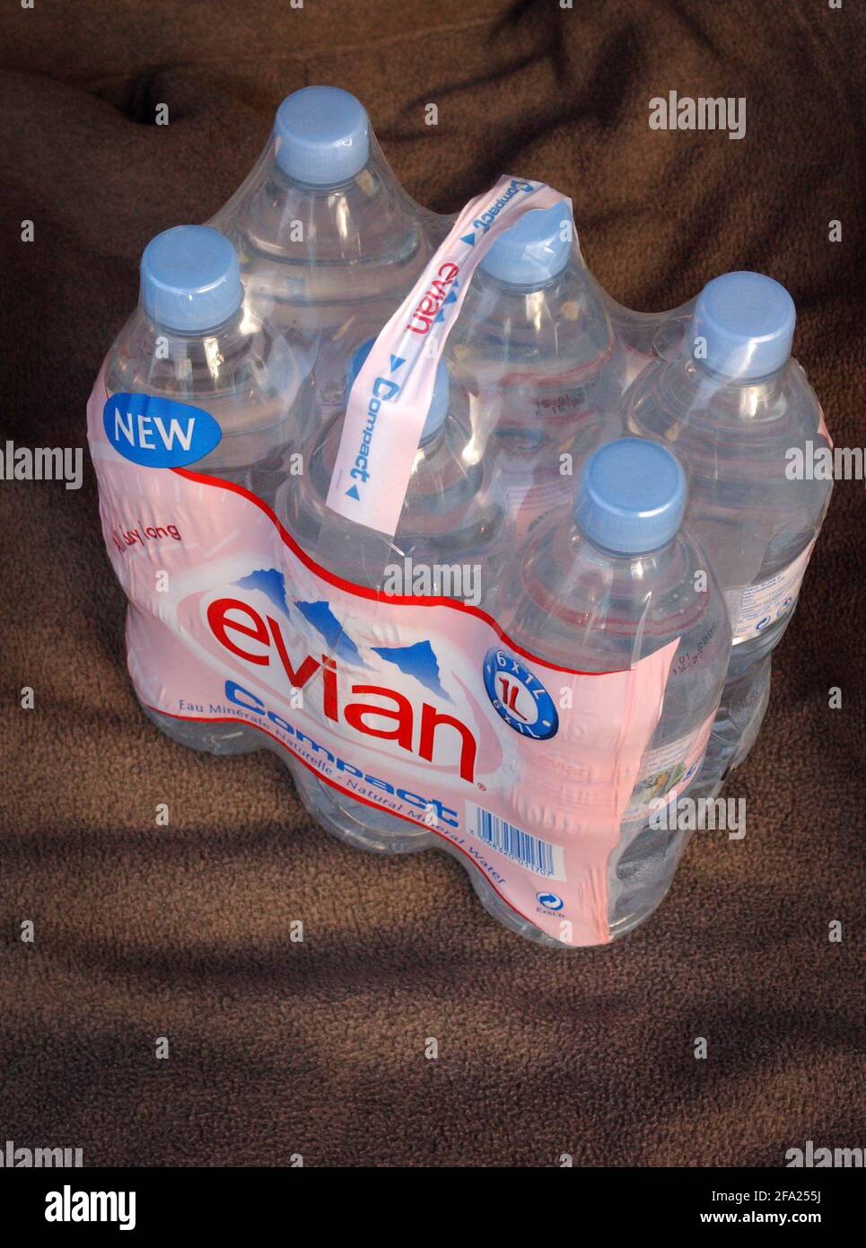 BOTTLES OF EVIAN MINERAL WATER.TOM PILSTON 06/02/07 Stock Photo Alamy