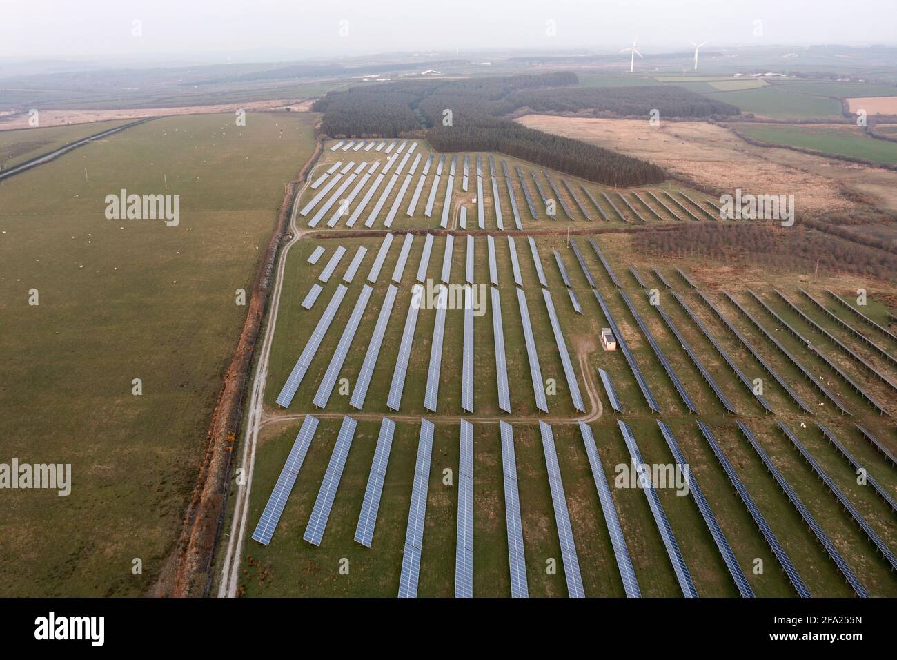 Aerial views of a solar farm in SW England, UK Stock Photo - Alamy