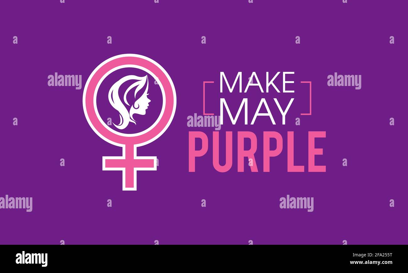 Make May Purple Stroke Month Prevention and awareness Vector Concept. Banner, Poster Make May Purple Stroke Awareness Campaign Template. Stock Vector