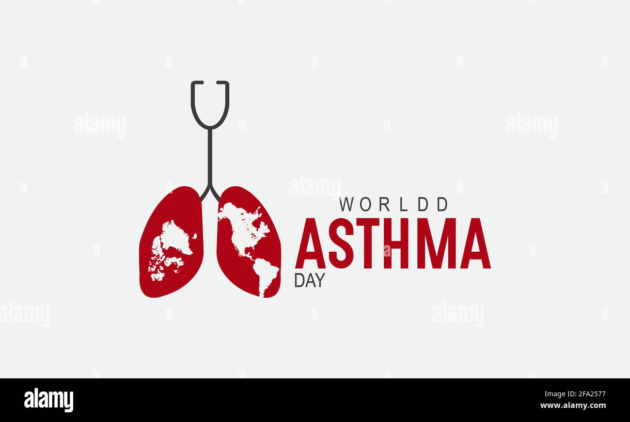 World Asthma Day Prevention and awareness Vector Concept. Banner, Poster World Asthma Day Awareness Campaign Template. Stock Vector
