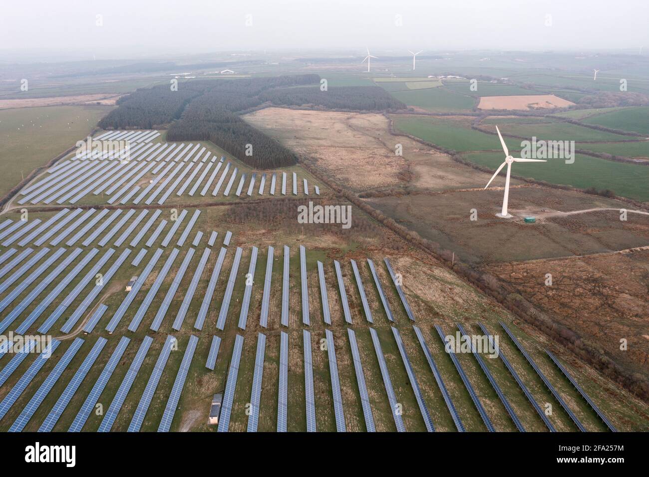 Aerial views of a solar farm in SW England, UK Stock Photo - Alamy
