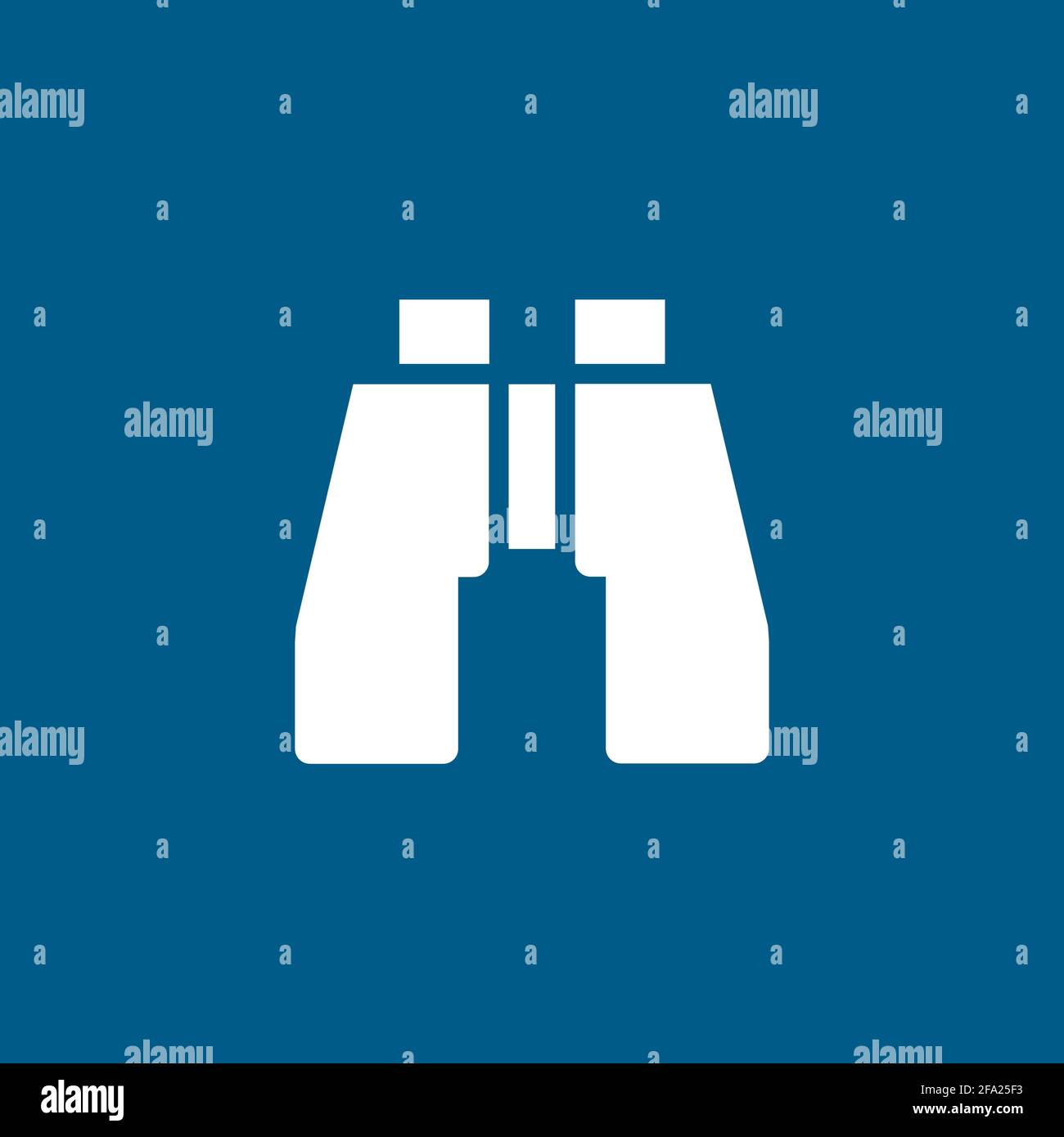 Binocular Icon On Blue Background. Blue Flat Style Vector Illustration. Stock Vector