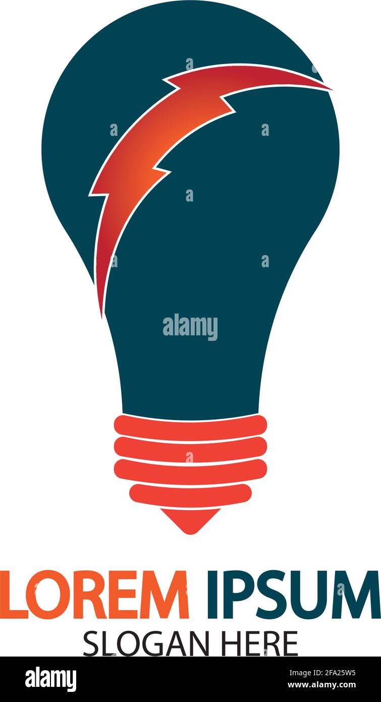 Bulb energy thunder bolt concept logo icon vector template Stock Vector